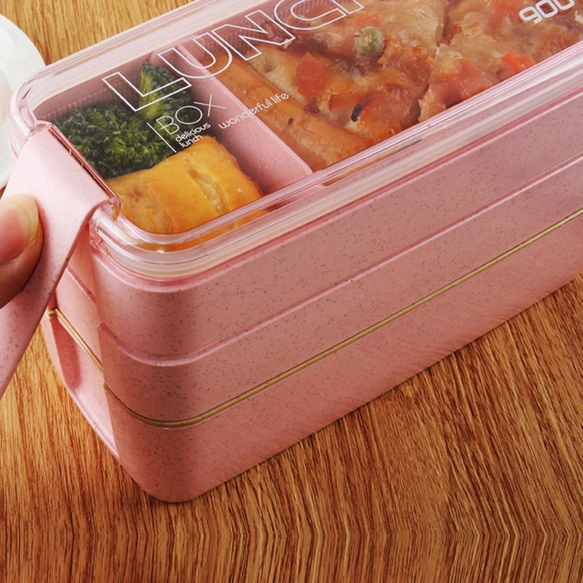 Lunchbox - Meal Prep Bakjes - Lunch Box Met Deksel - Meal Prep – Bento Box - Lunchtrommel Met Bestek Beige 13 Lunchbox - Meal Prep Bakjes - Lunch Box Met Deksel - Meal Prep – Bento Box - Lunchtrommel Met Bestek Beige - Afbeelding 13