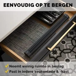 Kitch&Life Afdruiprek Oprolbaar - Mat Zwart - Pannenonderzetter - Afdruipmat - Keukenrek 3-in-1 16 Kitch&Life Afdruiprek Oprolbaar - Mat Zwart - Pannenonderzetter - Afdruipmat - Keukenrek 3-in-1 -Mepal Shop 1200x1200 537