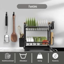 Afdruiprek - Zwart/ Met Flexibele Water Afvoer/ Borden, Pannen Bestek/ RVS/ Lichtgewicht/ Lekbak/ Luxe Uitvoering 11 Afdruiprek - Zwart/ Met Flexibele Water Afvoer/ Borden, Pannen Bestek/ RVS/ Lichtgewicht/ Lekbak/ Luxe Uitvoering -Mepal Shop 1200x1200 648