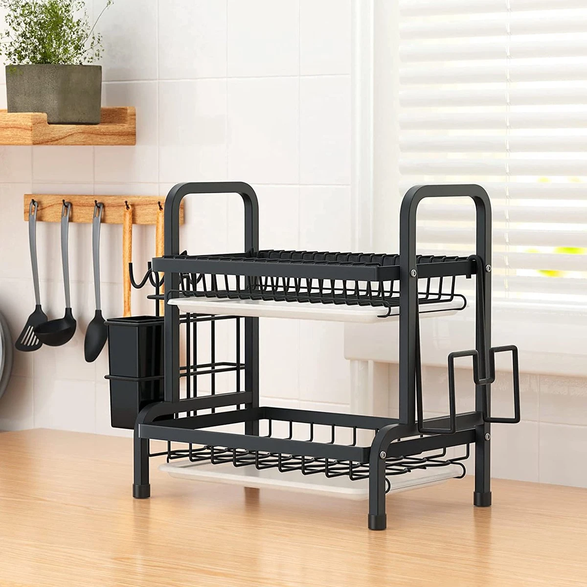 Dish Drying Rack Drainer Afdruiprek Metaal Afvoerafdruiprek Met Druppelbak Black Decker Droogrek Zwart Afdruiprek Brabantiaafdruiprek Metaal Muur 3 Dish Drying Rack Drainer Afdruiprek Metaal Afvoerafdruiprek Met Druppelbak Black Decker Droogrek Zwart Afdruiprek Brabantiaafdruiprek Metaal Muur - Afbeelding 3