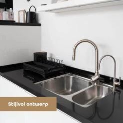 Baulk® - Afdruiprek - Afdruiprek Met Lekbak - Afwas - Droogrek Afwas - RVS - Bestekbak - Modern -Mepal Shop 1200x1200 759