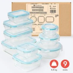 KitchenBrothers Meal Prep Bakjes - Set - Luchtdicht - BPA Vrij - Glas - 9 Stuks 18 KitchenBrothers Meal Prep Bakjes - Set - Luchtdicht - BPA Vrij - Glas - 9 Stuks -Mepal Shop 1200x1200 828
