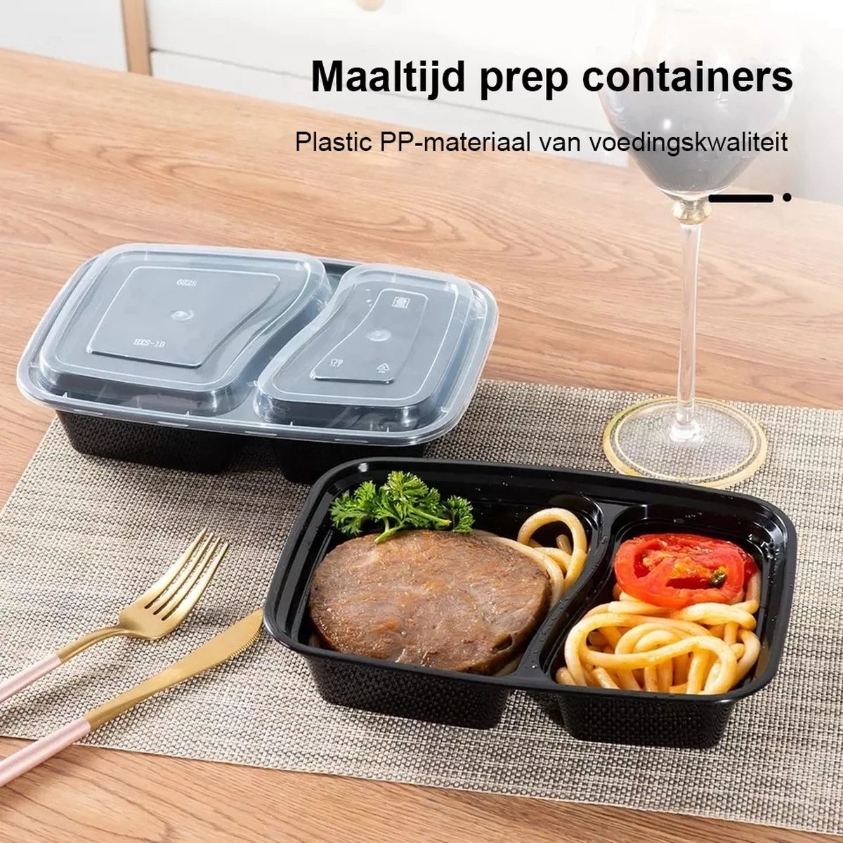 Meal Prep Bakjes - 20 Stuks - 2 Compartimenten - Vershoudbakjes - Meal Prep - 1L - Magnetron Bakjes Met Deksel - Vershouddoos 4 Meal Prep Bakjes - 20 Stuks - 2 Compartimenten - Vershoudbakjes - Meal Prep - 1L - Magnetron Bakjes Met Deksel - Vershouddoos - Afbeelding 4
