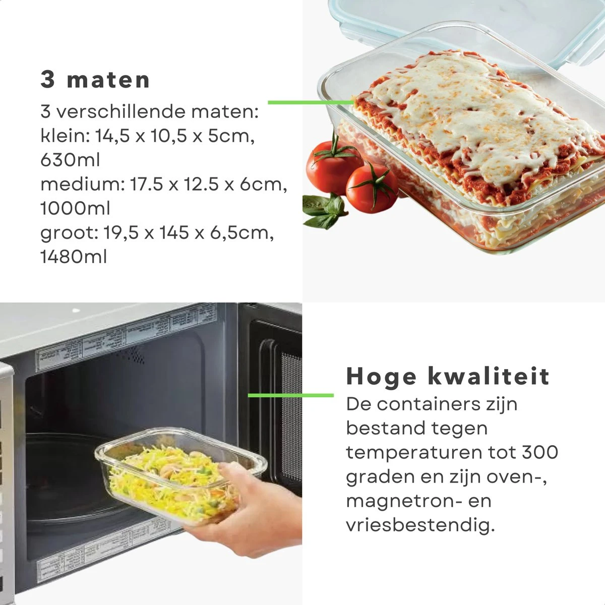 Cheqo® Stevige Glazen - Vershoudbakjes - Meal Prep Bakjes - Lunchbox - Diepvriesbakjes - Vershouddoos - Magnetron Bakjes Met Deksel - Geschikt Voor Oven En Magnetron - Glas - 3 Stuks 4 Cheqo® Stevige Glazen - Vershoudbakjes - Meal Prep Bakjes - Lunchbox - Diepvriesbakjes - Vershouddoos - Magnetron Bakjes Met Deksel - Geschikt Voor Oven En Magnetron - Glas - 3 Stuks - Afbeelding 4