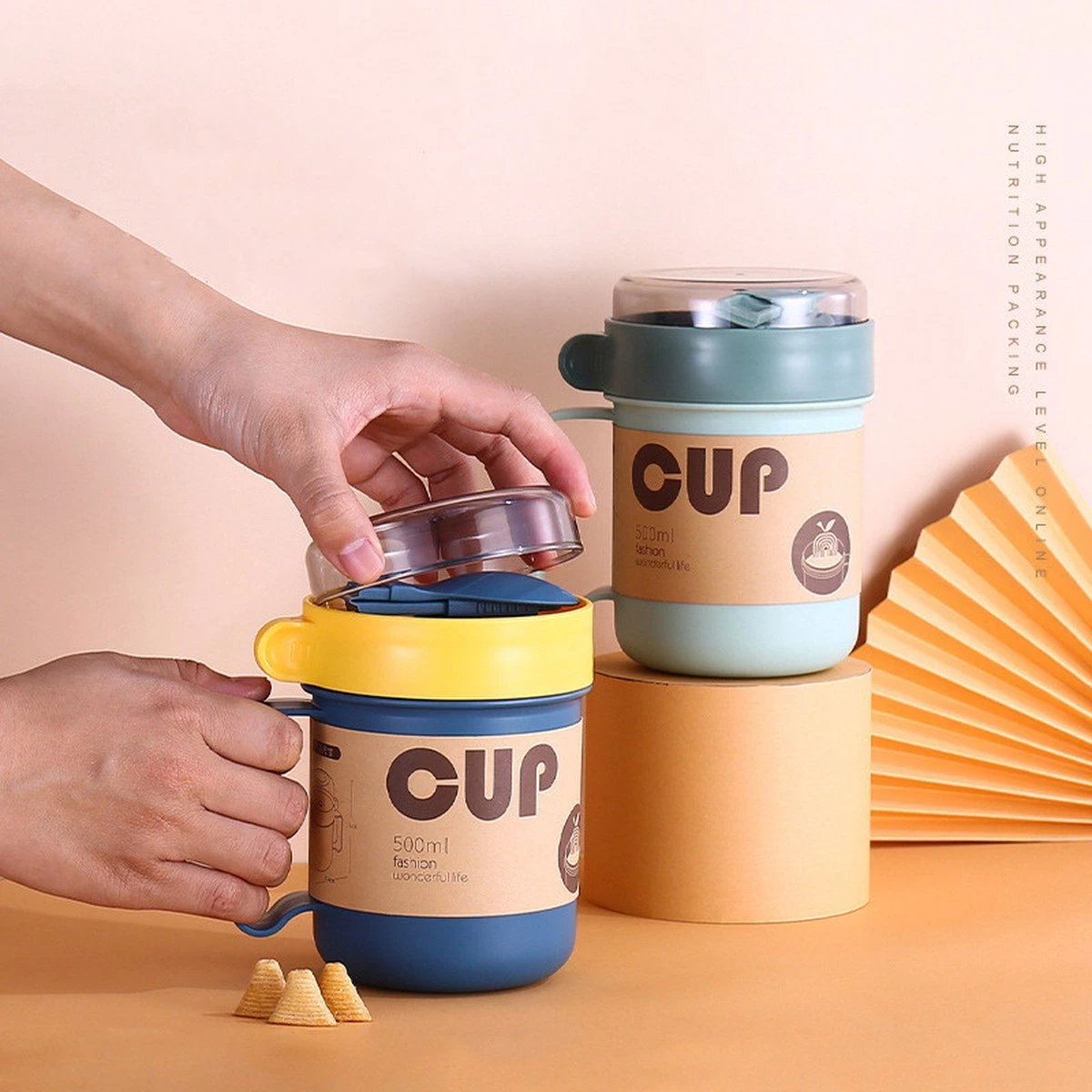 Soepbeker Magnetron Met Hendel 500ml - Hitte Bestendige Beker - Lunchcontainer - Yoghurt To Go - Soepbeker To Go - Inclusief Lepel/vork 12 Soepbeker Magnetron Met Hendel 500ml - Hitte Bestendige Beker - Lunchcontainer - Yoghurt To Go - Soepbeker To Go - Inclusief Lepel/vork - Afbeelding 12