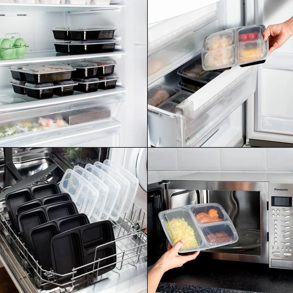 MEALE® - Meal Prep Bakjes 14 Stuks + Bestekhouder - 3 Vakken - BPA Vrij - Vershoud Lunchbox - Food Prep Containers - Maaltijdbakjes 4 MEALE® - Meal Prep Bakjes 14 Stuks + Bestekhouder - 3 Vakken - BPA Vrij - Vershoud Lunchbox - Food Prep Containers - Maaltijdbakjes - Afbeelding 4