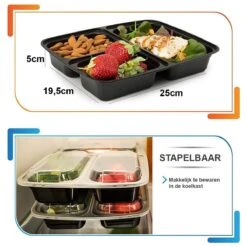 MEALE® - Meal Prep Bakjes 14 Stuks + Bestekhouder - 3 Vakken - BPA Vrij - Vershoud Lunchbox - Food Prep Containers - Maaltijdbakjes 13 MEALE® - Meal Prep Bakjes 14 Stuks + Bestekhouder - 3 Vakken - BPA Vrij - Vershoud Lunchbox - Food Prep Containers - Maaltijdbakjes -Mepal Shop 1200x1200 985