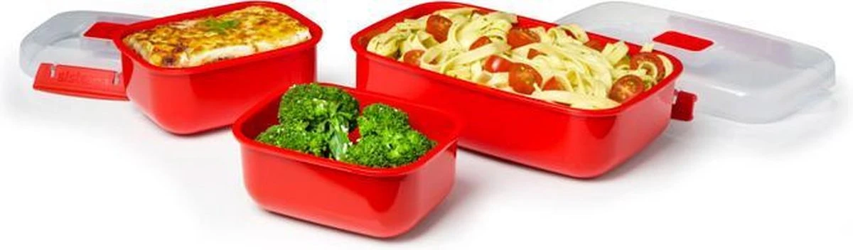 Sistema Microwave Magnetronbak - 3-Delige Set - Heat 'n Eat - Stapelbaar 3 Sistema Microwave Magnetronbak - 3-Delige Set - Heat 'n Eat - Stapelbaar - Afbeelding 3