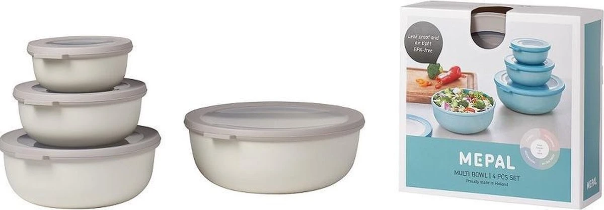 Mepal - Multikom Cirqula 4-delige Set (350 + 750 + 1250 + 2250 Ml) - Mag In De Vriezer, Magnetron En Vaatwasser – Nordic White – Meal Prep Bakjes - Bewaardozen Met Deksel 6 Mepal - Multikom Cirqula 4-delige Set (350 + 750 + 1250 + 2250 Ml) - Mag In De Vriezer, Magnetron En Vaatwasser – Nordic White – Meal Prep Bakjes - Bewaardozen Met Deksel - Afbeelding 6