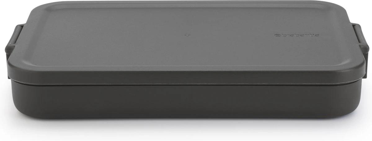 Brabantia Make & Take Lunchbox - Plat - Kunststof - Dark Grey 1 Brabantia Make & Take Lunchbox - Plat - Kunststof - Dark Grey