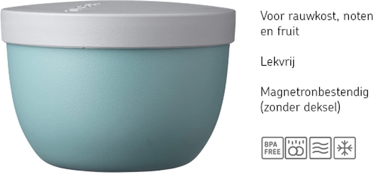 Mepal – Snackpot Ellipse 350 Ml – Praktische Snackbox Voor Onderweg – Nordic Denim - Mag In De Magnetron, Vriezer En Vaatwasser. 2 Mepal – Snackpot Ellipse 350 Ml – Praktische Snackbox Voor Onderweg – Nordic Denim - Mag In De Magnetron, Vriezer En Vaatwasser. - Afbeelding 2