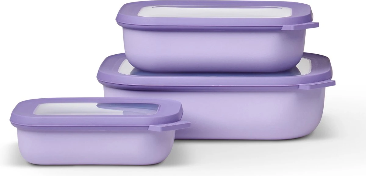 Mepal - Multikom Cirqula Rechthoekig 3-delige Set (500+1000+2000) - Mag In De Vriezer, Magnetron En Vaatwasser – Nordic Lilac – Meal Prep Bakjes - Bewaardozen Met Deksel 1 Mepal - Multikom Cirqula Rechthoekig 3-delige Set (500+1000+2000) - Mag In De Vriezer, Magnetron En Vaatwasser – Nordic Lilac – Meal Prep Bakjes - Bewaardozen Met Deksel