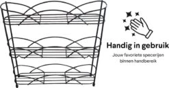 Zindoo - Kruidenrek - Standaard - 3-laags - Ophangbaar - 18 Kruiden Potjes - Anti-slip Pootjes - Spice Rack - Specerijenrek - Keukenorganizer - Keukenaccessoires 11 Zindoo - Kruidenrek - Standaard - 3-laags - Ophangbaar - 18 Kruiden Potjes - Anti-slip Pootjes - Spice Rack - Specerijenrek - Keukenorganizer - Keukenaccessoires -Mepal Shop 1200x626 2