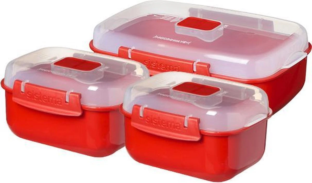Sistema Microwave Magnetronbak - 3-Delige Set - Heat 'n Eat - Stapelbaar 1 Sistema Microwave Magnetronbak - 3-Delige Set - Heat 'n Eat - Stapelbaar