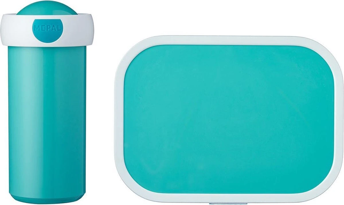 Mepal – Lunchset Campus (sb + Lb) – Schoolbeker En Broodtrommel Voor Kinderen – Turquoise – Bento Box - Lekvrij 1 Mepal – Lunchset Campus (sb + Lb) – Schoolbeker En Broodtrommel Voor Kinderen – Turquoise – Bento Box - Lekvrij