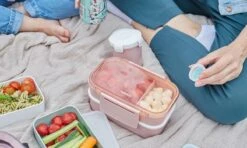 Homra Lunchbox STAQS Pink - Bento Box - 2 Laags Broodtrommel - 3 Compartimenten - Roze - Lunch To Go - Duurzaam Kunststof - BPA Vrij - 3 Vaks Lunchtrommel Voor Volwassenen - Inclusief Bestek - Magnetron, Diepvries, Vaatwasser Bestendig - Vers Houden 26 Homra Lunchbox STAQS Pink - Bento Box - 2 Laags Broodtrommel - 3 Compartimenten - Roze - Lunch To Go - Duurzaam Kunststof - BPA Vrij - 3 Vaks Lunchtrommel Voor Volwassenen - Inclusief Bestek - Magnetron, Diepvries, Vaatwasser Bestendig - Vers Houden -Mepal Shop 1200x720 7