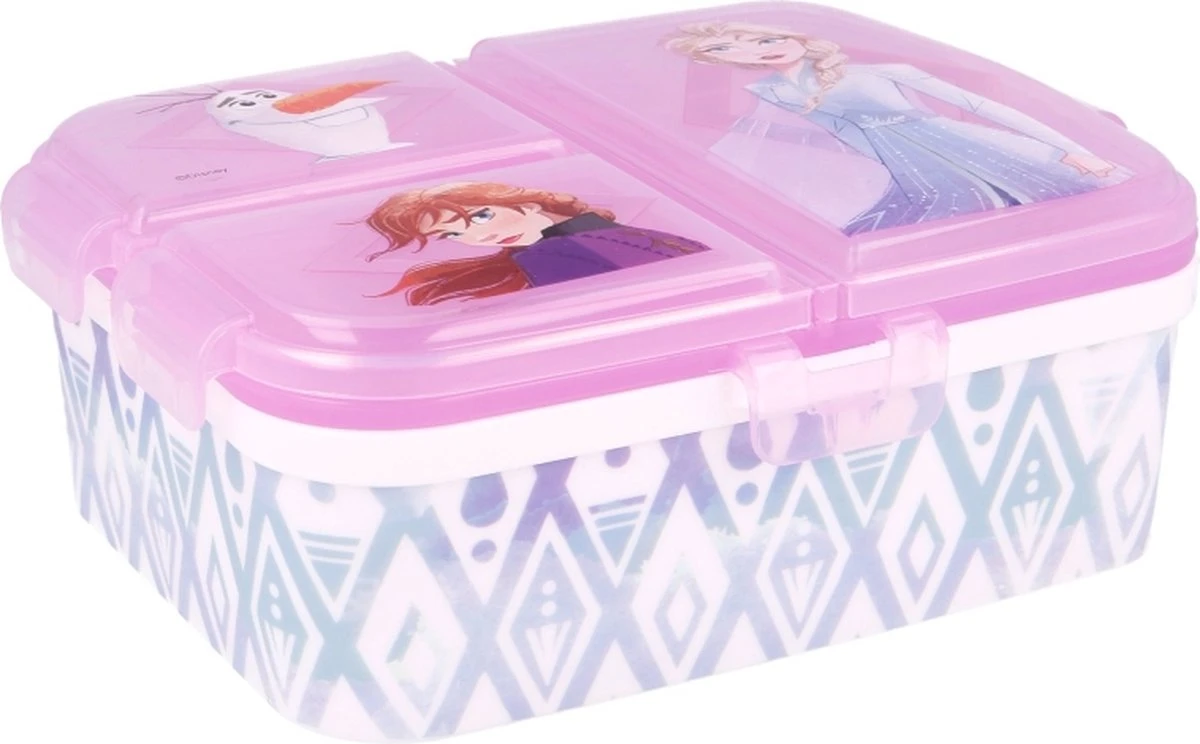 Disney Frozen Broodtrommel 3 Vakjes - 17x20 Cm - Brooddoos -Lunchbox 1 Disney Frozen Broodtrommel 3 Vakjes - 17x20 Cm - Brooddoos -Lunchbox