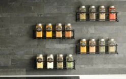 Merkloos Friendly Kitchen - Zwart Ophangbaar Kruidenrek - Modern Strak Kruidenrekje - Staal