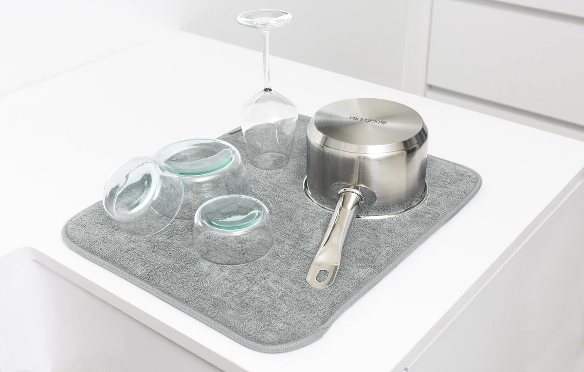 Brabantia SinkSide Afdruipmat - Microvezel - 47 X 40 Cm - Mid Grey 2 Brabantia SinkSide Afdruipmat - Microvezel - 47 X 40 Cm - Mid Grey - Afbeelding 2
