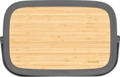 Brabantia Nic Broodtrommel - Met Bamboe Deksel - Dark Grey -Mepal Shop 1200x766 4