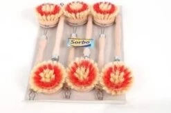 Sorbo Afwasborstel - Hout - Rond - 6 Stuks