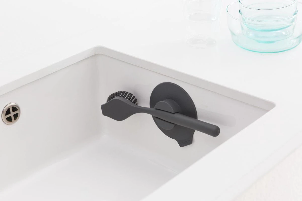 Brabantia SinkSide Afwasborstel - Met Zuignaphouder - Dark Grey 5 Brabantia SinkSide Afwasborstel - Met Zuignaphouder - Dark Grey - Afbeelding 5