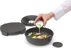 Brabantia Make & Take Salade Lunchbox - 1,3 L - Kunststof - Dark Grey 22 Brabantia Make & Take Salade Lunchbox - 1,3 L - Kunststof - Dark Grey -Mepal Shop 1200x815