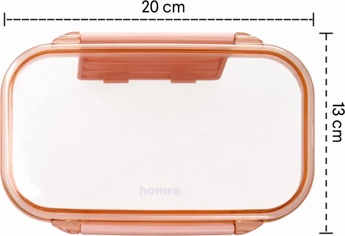 Homra Lunchbox STAQS Pink - Bento Box - 2 Laags Broodtrommel - 3 Compartimenten - Roze - Lunch To Go - Duurzaam Kunststof - BPA Vrij - 3 Vaks Lunchtrommel Voor Volwassenen - Inclusief Bestek - Magnetron, Diepvries, Vaatwasser Bestendig - Vers Houden 8 Homra Lunchbox STAQS Pink - Bento Box - 2 Laags Broodtrommel - 3 Compartimenten - Roze - Lunch To Go - Duurzaam Kunststof - BPA Vrij - 3 Vaks Lunchtrommel Voor Volwassenen - Inclusief Bestek - Magnetron, Diepvries, Vaatwasser Bestendig - Vers Houden - Afbeelding 8