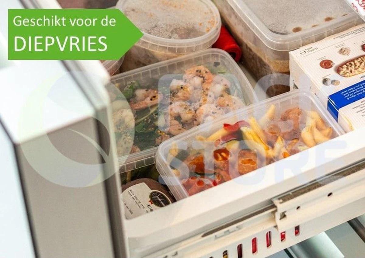 20 X Plastic Bakjes Met Deksel - 520 Ml - ø95mm - Rond - Vershoudbakjes - Meal Prep Bakjes - Transparant - Geschikt Voor Diepvries, Magnetron En Vaatwasser - Nederlandse Producent 7 20 X Plastic Bakjes Met Deksel - 520 Ml - ø95mm - Rond - Vershoudbakjes - Meal Prep Bakjes - Transparant - Geschikt Voor Diepvries, Magnetron En Vaatwasser - Nederlandse Producent - Afbeelding 7