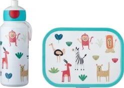 Mepal – Lunchset Campus (pu + Lb) – Pop-up Drinkfles En Broodtrommel Voor Kinderen – Animal Friends – Bento Box – Lekvrij