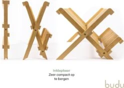 Budu Afdruiprek - Afdruiprekje Van Bamboe Hout - Afdruiprek Voor Afwas - Vaatwasrek - Keukenrek - Inklapbaar - Opvouwbaar - -Mepal Shop 1200x856