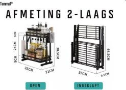 TammaT - Kruidenrek - Kruidenrek Staand - Inklapbare Keukenrek - 3-laags 35x21x56,5CM - Keuken Organizer - Aanrecht Organizer - Keuken Opslag - Roestvrij Staal - Opbergrek - Keuken Organizers - Roestvrij En Krasvrij 26 TammaT - Kruidenrek - Kruidenrek Staand - Inklapbare Keukenrek - 3-laags 35x21x56,5CM - Keuken Organizer - Aanrecht Organizer - Keuken Opslag - Roestvrij Staal - Opbergrek - Keuken Organizers - Roestvrij En Krasvrij -Mepal Shop 1200x861 2