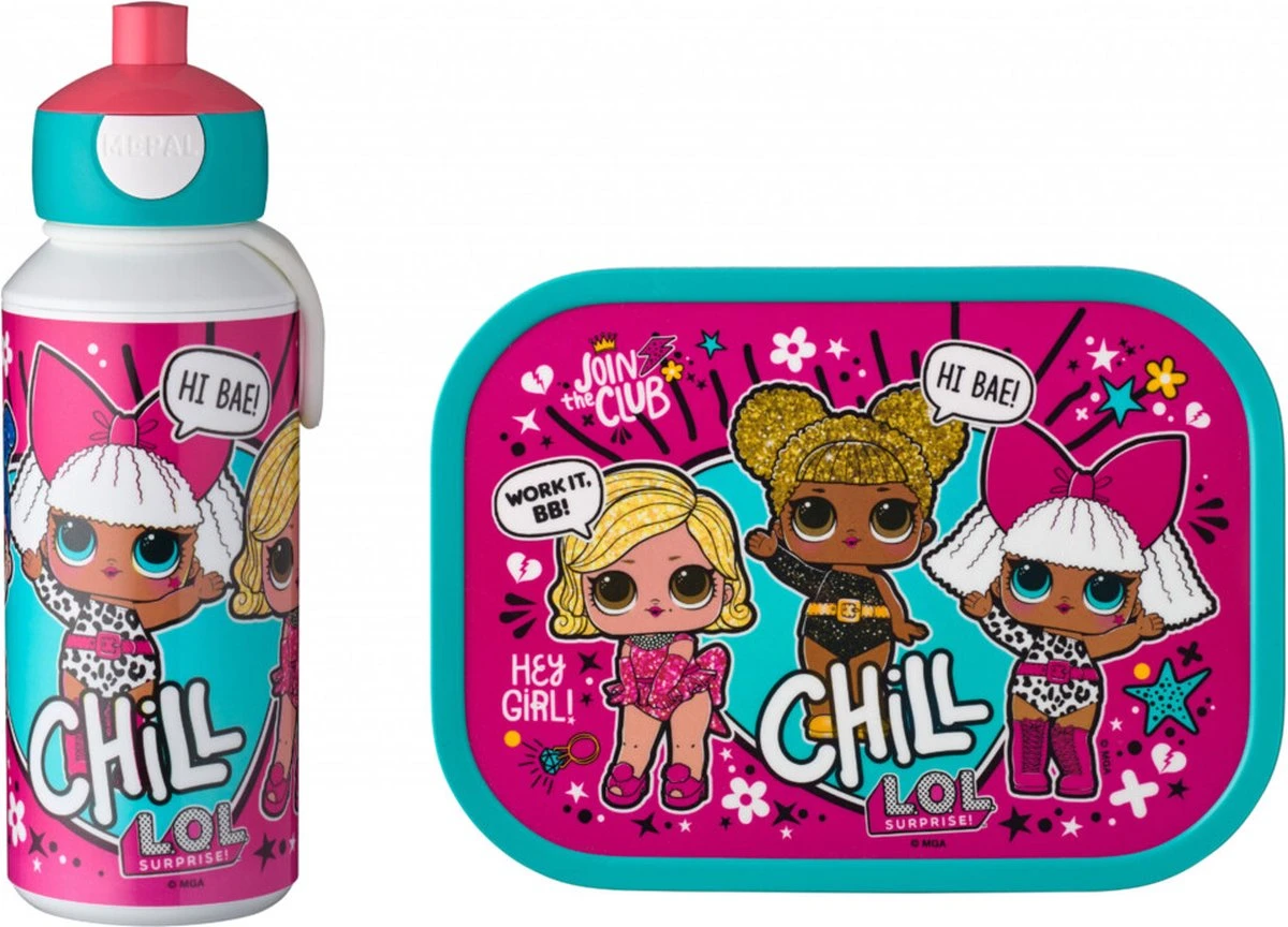 Mepal – Lunchset Campus (pu + Lb) – Pop-up Drinkfles En Broodtrommel Voor Kinderen – LOL Suprise – Bento Box – Lekvrij 1 Mepal – Lunchset Campus (pu + Lb) – Pop-up Drinkfles En Broodtrommel Voor Kinderen – LOL Suprise – Bento Box – Lekvrij