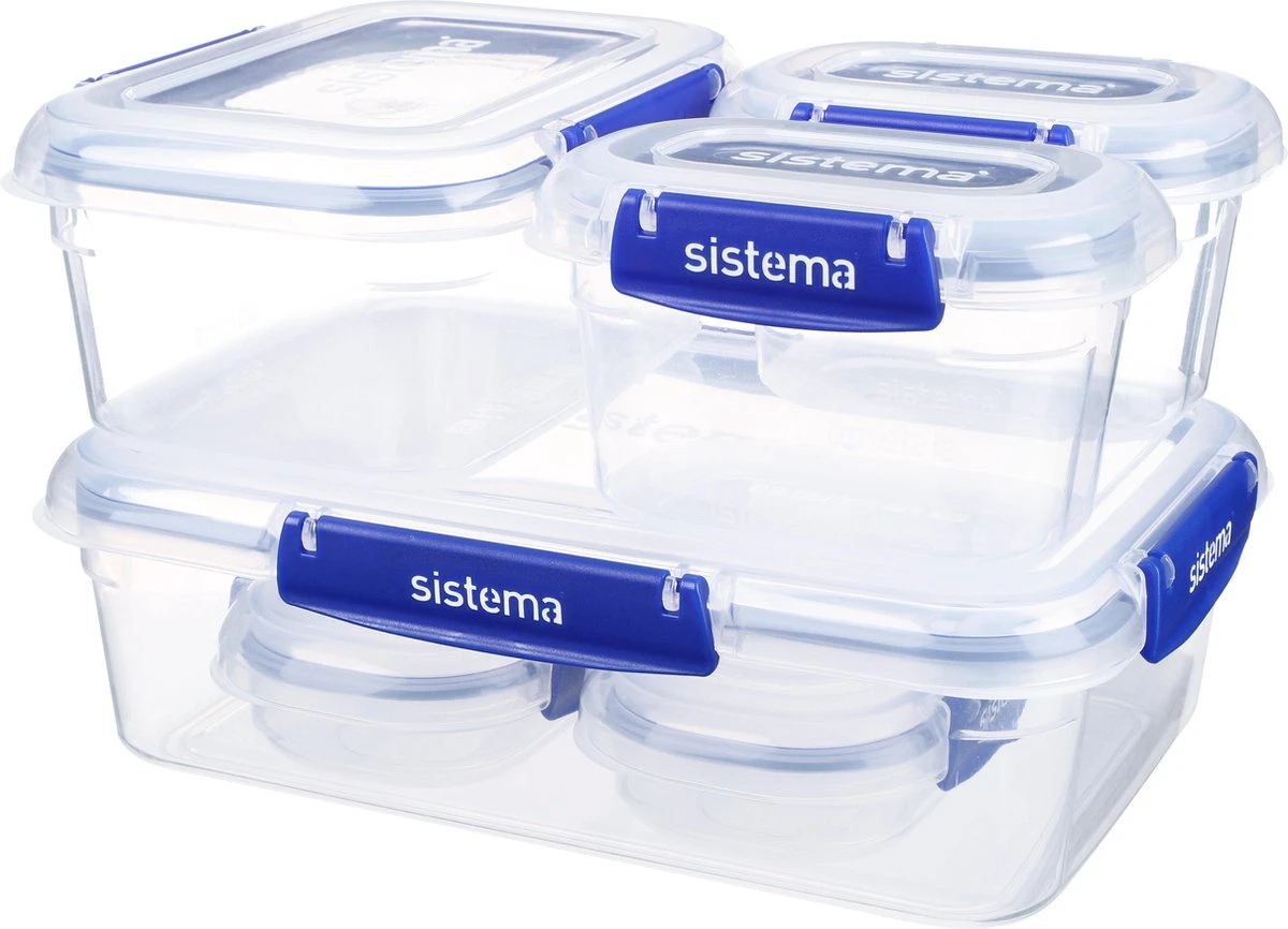 Sistema Klip It + Voorraaddozen - 6 Delige Set - 2x 180ml, 2x 400ml, 1x 1L En 1x 2.2L 1 Sistema Klip It + Voorraaddozen - 6 Delige Set - 2x 180ml, 2x 400ml, 1x 1L En 1x 2.2L