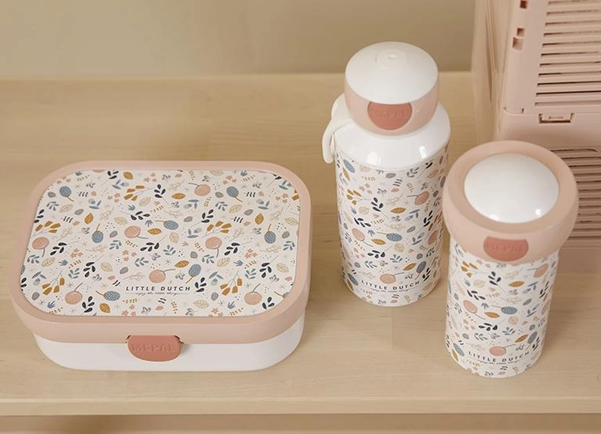 Mepal – Lunchset Campus (pu + Lb) – Pop-up Drinkfles En Broodtrommel Voor Kinderen – Spring Flowers – Little Dutch 3 Mepal – Lunchset Campus (pu + Lb) – Pop-up Drinkfles En Broodtrommel Voor Kinderen – Spring Flowers – Little Dutch - Afbeelding 3