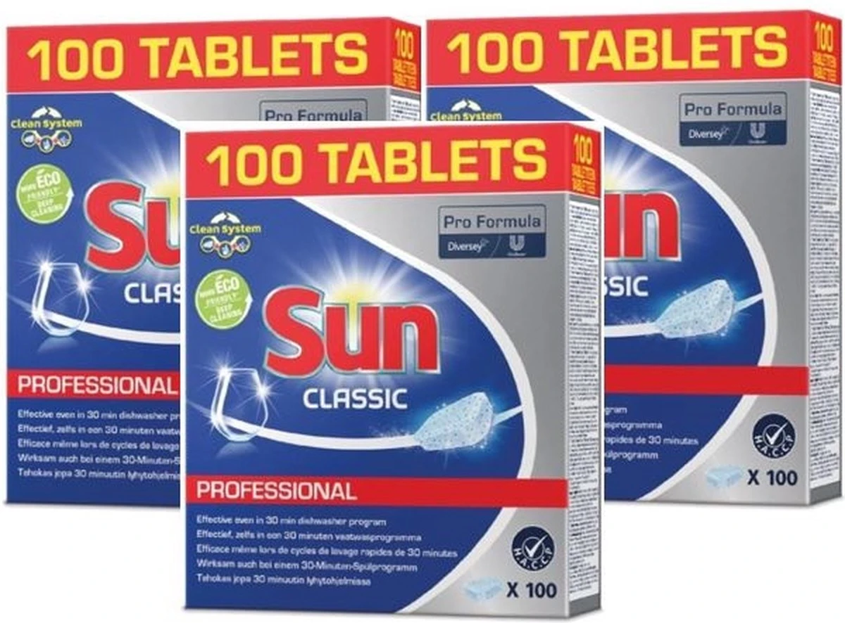 SUN® Sun Professional Classic Voordeelpak 300 Wasbeurten - Vaatwastablet - 1 SUN® Sun Professional Classic Voordeelpak 300 Wasbeurten - Vaatwastablet -