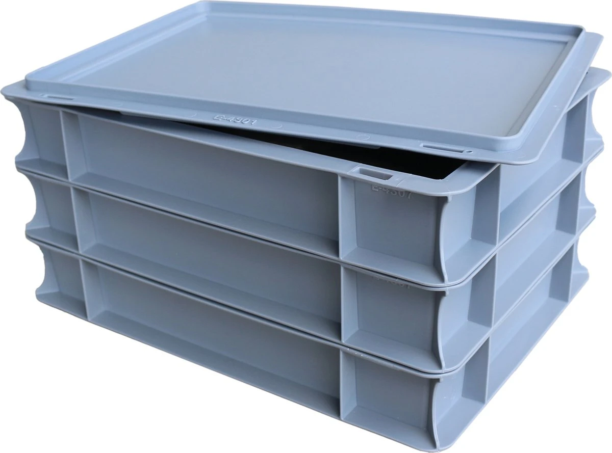 3 Pizzabollenbakken + 1 Deksel - Deegkrat - Deegbak - 400 X 300 X 70 Mm 1 3 Pizzabollenbakken + 1 Deksel - Deegkrat - Deegbak - 400 X 300 X 70 Mm