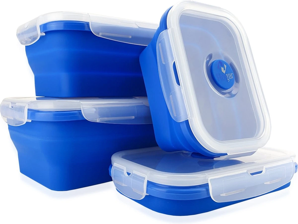 Hogar Vershoudbakjes - Meal Prep Bakjes - Diepvriesbakjes - Vershouddoos - Vershoudbakjes Set Met Deksel – Inklapbaar - 4 Stuks - Anti Lek Deksel - BPA Vrij Siliconen 1 Hogar Vershoudbakjes - Meal Prep Bakjes - Diepvriesbakjes - Vershouddoos - Vershoudbakjes Set Met Deksel – Inklapbaar - 4 Stuks - Anti Lek Deksel - BPA Vrij Siliconen