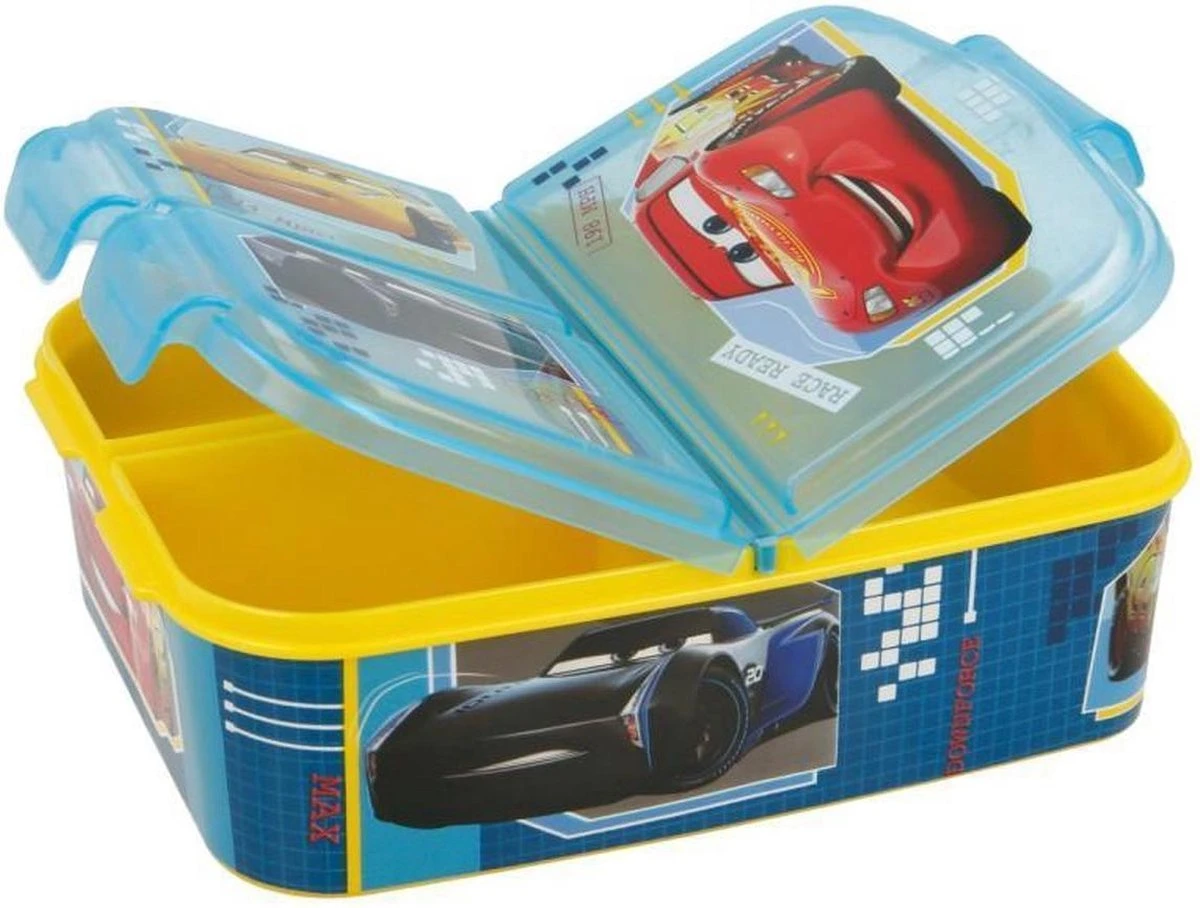 Diakakis Cars Lunchset – Broodtrommel & Drinkfles (500 Ml) PP, Met Dubbele Kliksluiting, Must-have Voor Cars Fans