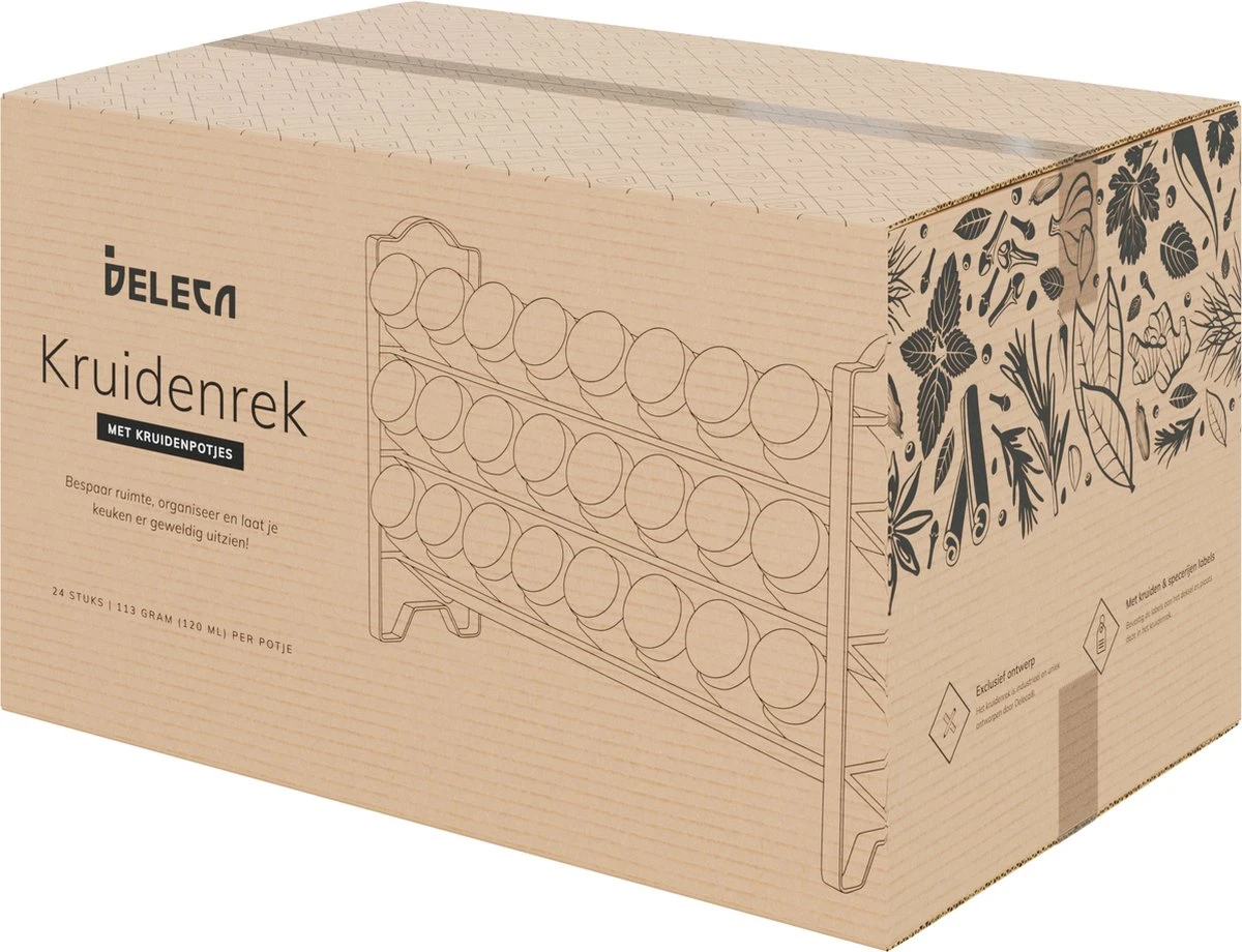 Deleca Kruidenrek Organizer Met 24 Kruidenpotjes - Vierkant - Strooideksel & Labels - Ophangbaar Of Staand - Industrieel / Zwart 14 Deleca Kruidenrek Organizer Met 24 Kruidenpotjes - Vierkant - Strooideksel & Labels - Ophangbaar Of Staand - Industrieel / Zwart - Afbeelding 14