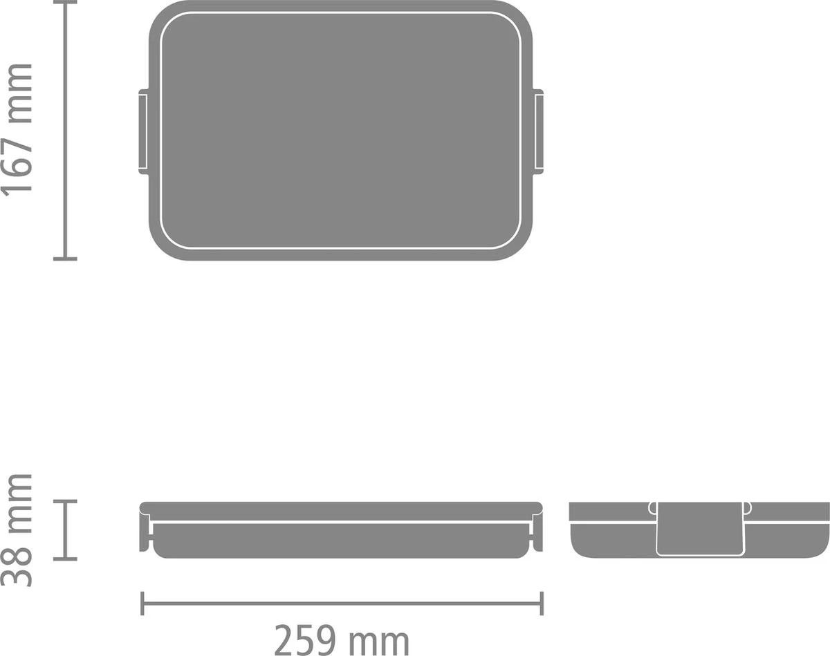 Brabantia Make & Take Lunchbox - Plat - Kunststof - Dark Grey 8 Brabantia Make & Take Lunchbox - Plat - Kunststof - Dark Grey - Afbeelding 8