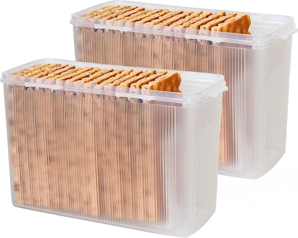 Lock&Lock Cracker Bewaardoos - Knackebrod Bewaardoos - Vershouddoos - 1,5 Liter - Transparant - Set Van 2 Stuks 1 Lock&Lock Cracker Bewaardoos - Knackebrod Bewaardoos - Vershouddoos - 1,5 Liter - Transparant - Set Van 2 Stuks