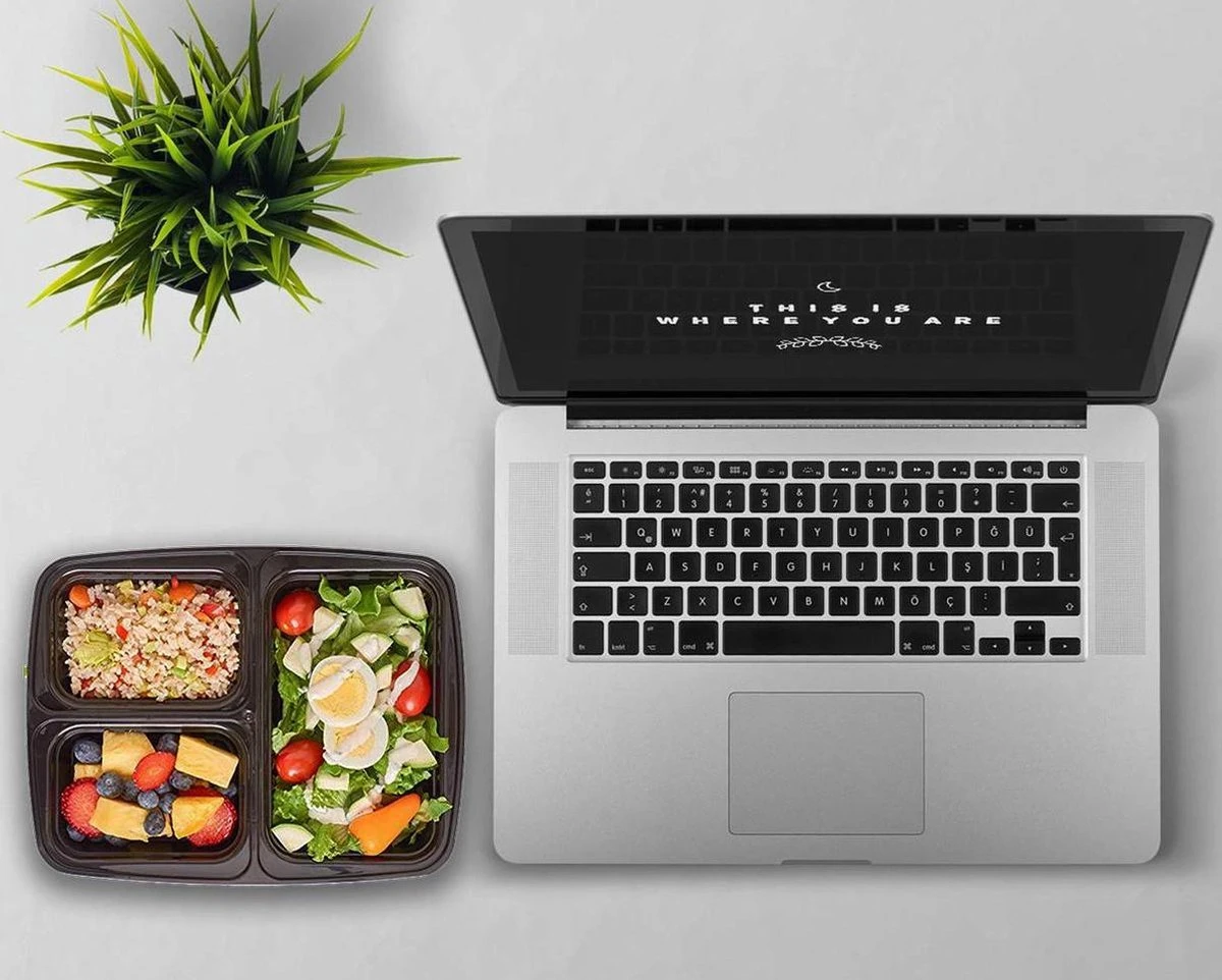 Meal Prep Bakjes - 6 Stuks - 3 Compartimenten - Vershoudbakjes - Meal Prep - 1L - Magnetron Bakjes Met Deksel - Vershouddoos 4 Meal Prep Bakjes - 6 Stuks - 3 Compartimenten - Vershoudbakjes - Meal Prep - 1L - Magnetron Bakjes Met Deksel - Vershouddoos - Afbeelding 4