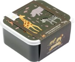 A Little Lovely Company - Brooddoos - Broodtrommel -Lunch & Snack Box Set Van 4 - Savanne -Mepal Shop 1200x991