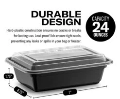 Buxibo - 50 Meal Prep Bakjes - Salade/Lunch Box - Diepvriesbakjes - Vershoudbakjes - Plastic Bakjes Met Deksel - Vershouddoos - Magnetron Vaatwasser Bestendig - 24 Oz/0.7 Liter Inhoud - Herbruikbaar - Kunststof - BPA Vrij - Zwart 12 Buxibo - 50 Meal Prep Bakjes - Salade/Lunch Box - Diepvriesbakjes - Vershoudbakjes - Plastic Bakjes Met Deksel - Vershouddoos - Magnetron Vaatwasser Bestendig - 24 Oz/0.7 Liter Inhoud - Herbruikbaar - Kunststof - BPA Vrij - Zwart -Mepal Shop 1200x997