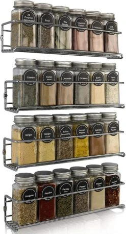 Kruidenrek Ophangbaar Kruidenpotjes Wandrek Organizer Keuken Accessoires - Geschikt Voor Bijna Alle Kruidenpotjes