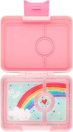 Yumbox Snack - Lekvrije Bento Box Lunchbox - 3 Vakken - Coco Roze / Rainbow Tray