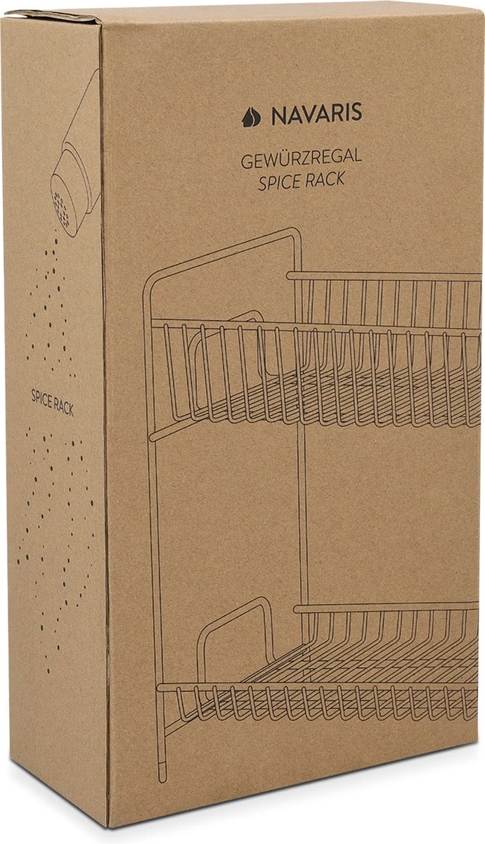 Navaris Stalen Kruidenrekje 2 Laags - Kruidenrek Staand - Rek Voor Kruidenpotjes En Glaasjes - Multifunctionele Organizer Voor Keuken En Badkamer 6 Navaris Stalen Kruidenrekje 2 Laags - Kruidenrek Staand - Rek Voor Kruidenpotjes En Glaasjes - Multifunctionele Organizer Voor Keuken En Badkamer - Afbeelding 6