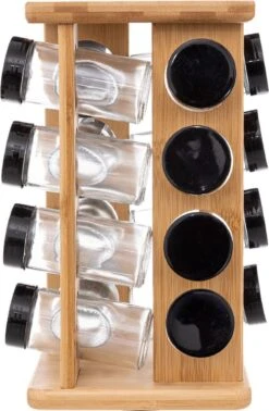 Alternative view of Kruidenrekje Met 16 Kruidenpotjes 29 Cm Van Bamboe - Keukenkruiden Potjes - Kruiden Bewaren