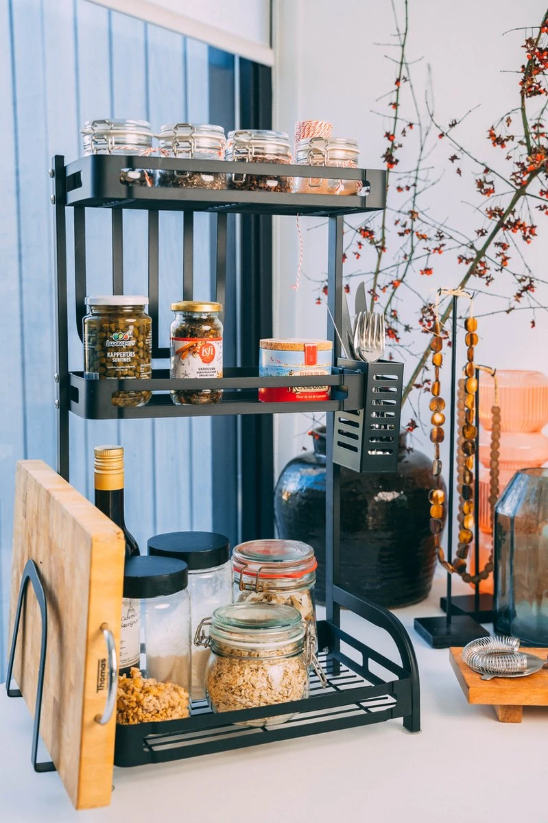 Sens Design Kruidenrek Staand – Keukenrek Voor Kruidenpotjes - Zwart 11 Sens Design Kruidenrek Staand – Keukenrek Voor Kruidenpotjes - Zwart - Afbeelding 11